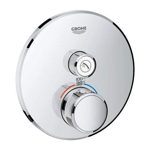 SMART CONTROL THERMOSTATIC MIXER, 1 FUNCTION ROUND CHROME