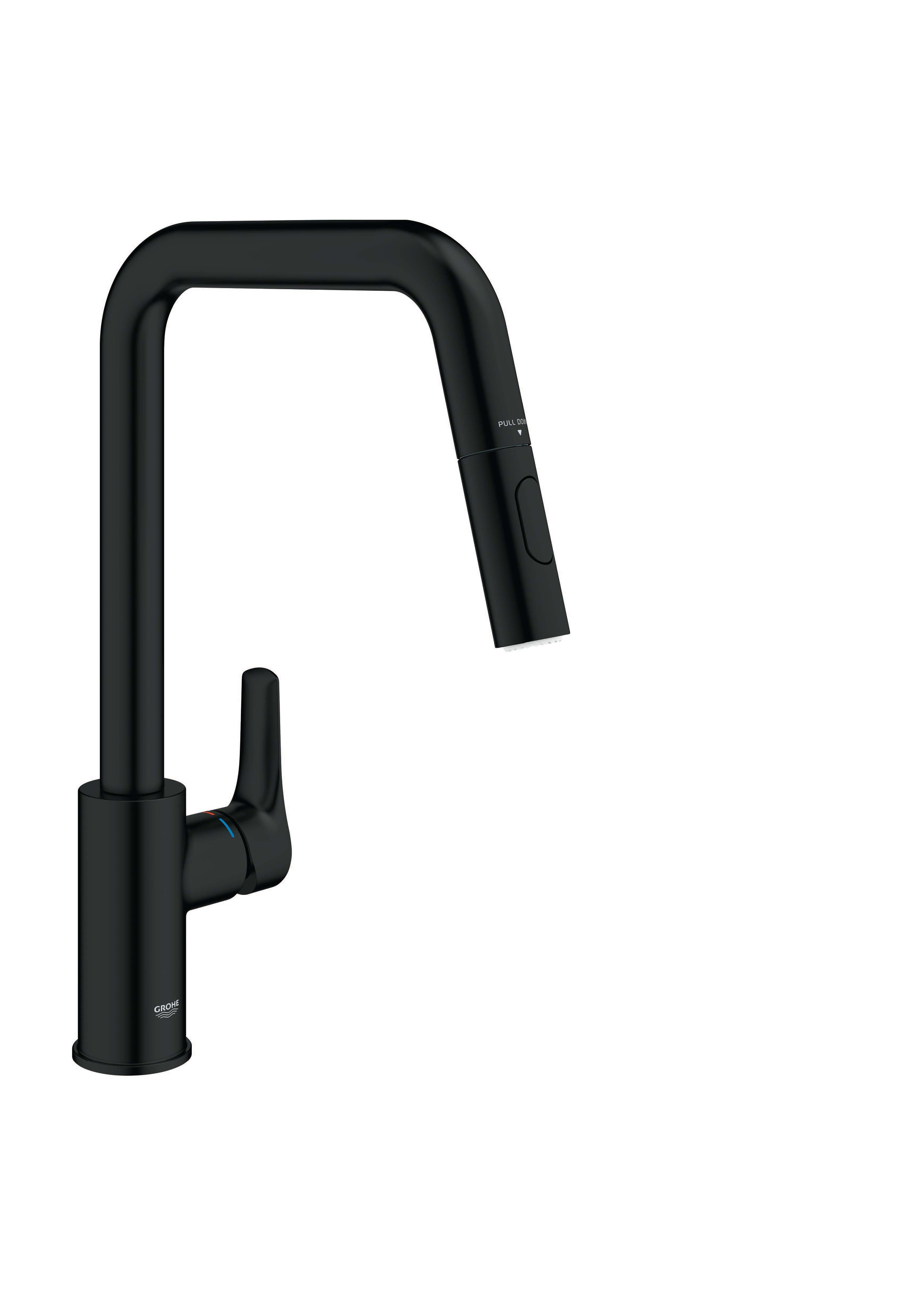 GROHE EUROSMART KITCHEN MIXER WITH PULL OUT SPRAY MATTE BLACK