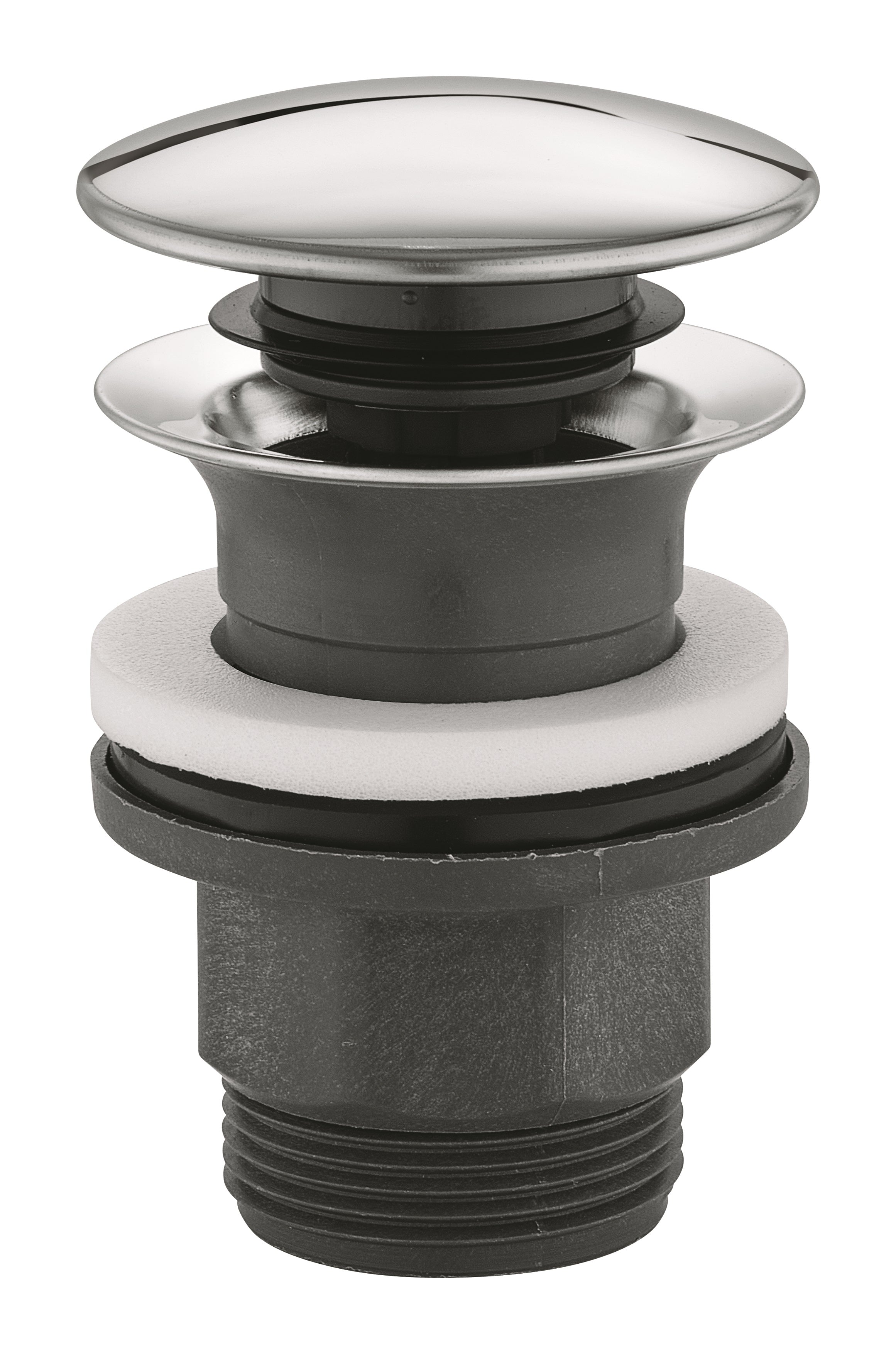 BASIN WASTE PUSH OPEN WITH OVERFLOW CHROME