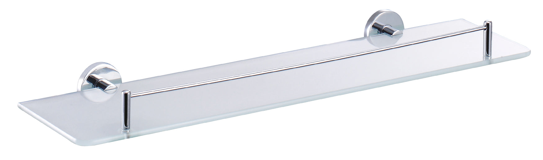 CONCEPT ROUND GLASS FLAT SHELF WITH GUARD 400MM CHROME