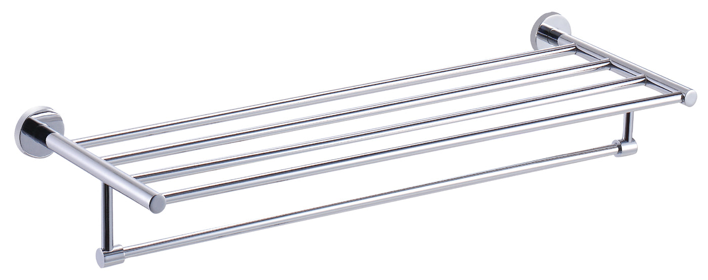CONCEPT ROUND SHELF TOWEL RACK 600MM CHROME