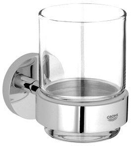 ESSENTIALS GLASS WITH HOLDER CHROME