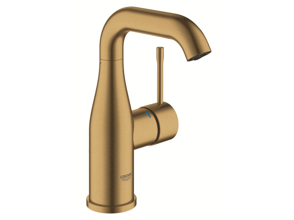 ESSENCE NEW GOOSE NECK BASIN MIXER BRUSHED COOL SUNRISE
