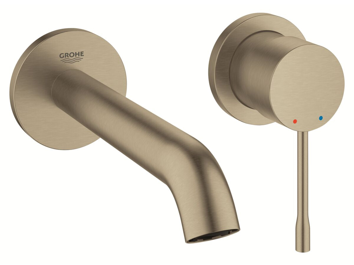 ESSENCE NEW WALL MOUNTED BASIN MIXER 183MM BRUSHED NICKEL