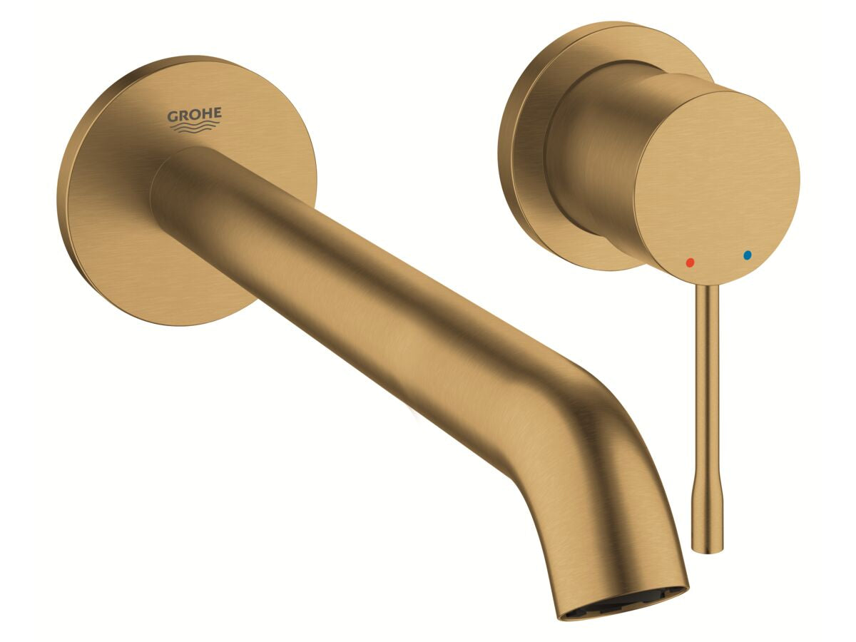 ESSENCE NEW WALL MOUNTED BASIN MIXER 230MM BRUSHED COOL SUNRISE