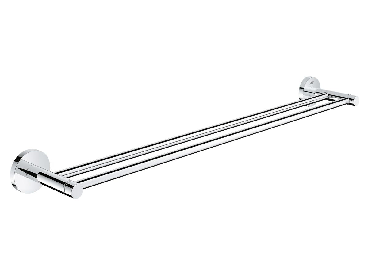 ESSENTIALS DOUBLE TOWEL RAIL 600MM CHROME
