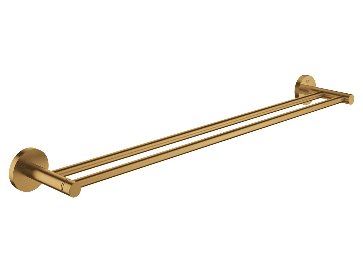 ESSENTIALS DOUBLE TOWEL RAIL 600MM BRUSHED COOL SUNRISE