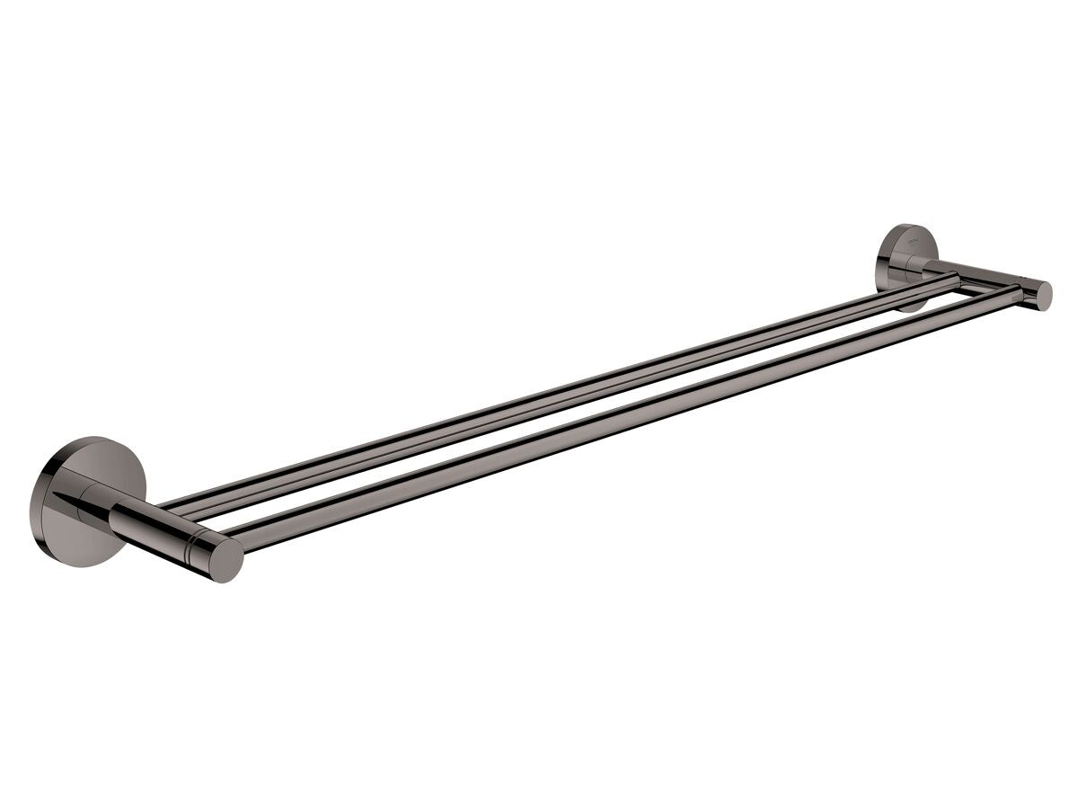 ESSENTIALS DOUBLE TOWEL RAIL 600MM HARD GRAPHITE