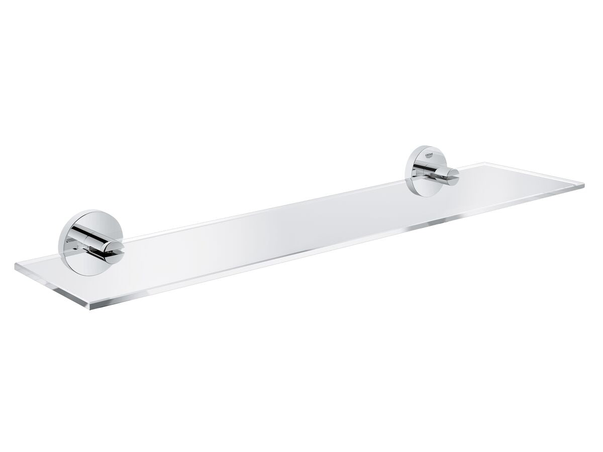 ESSENTIALS GLASS SHELF CHROME 530MM
