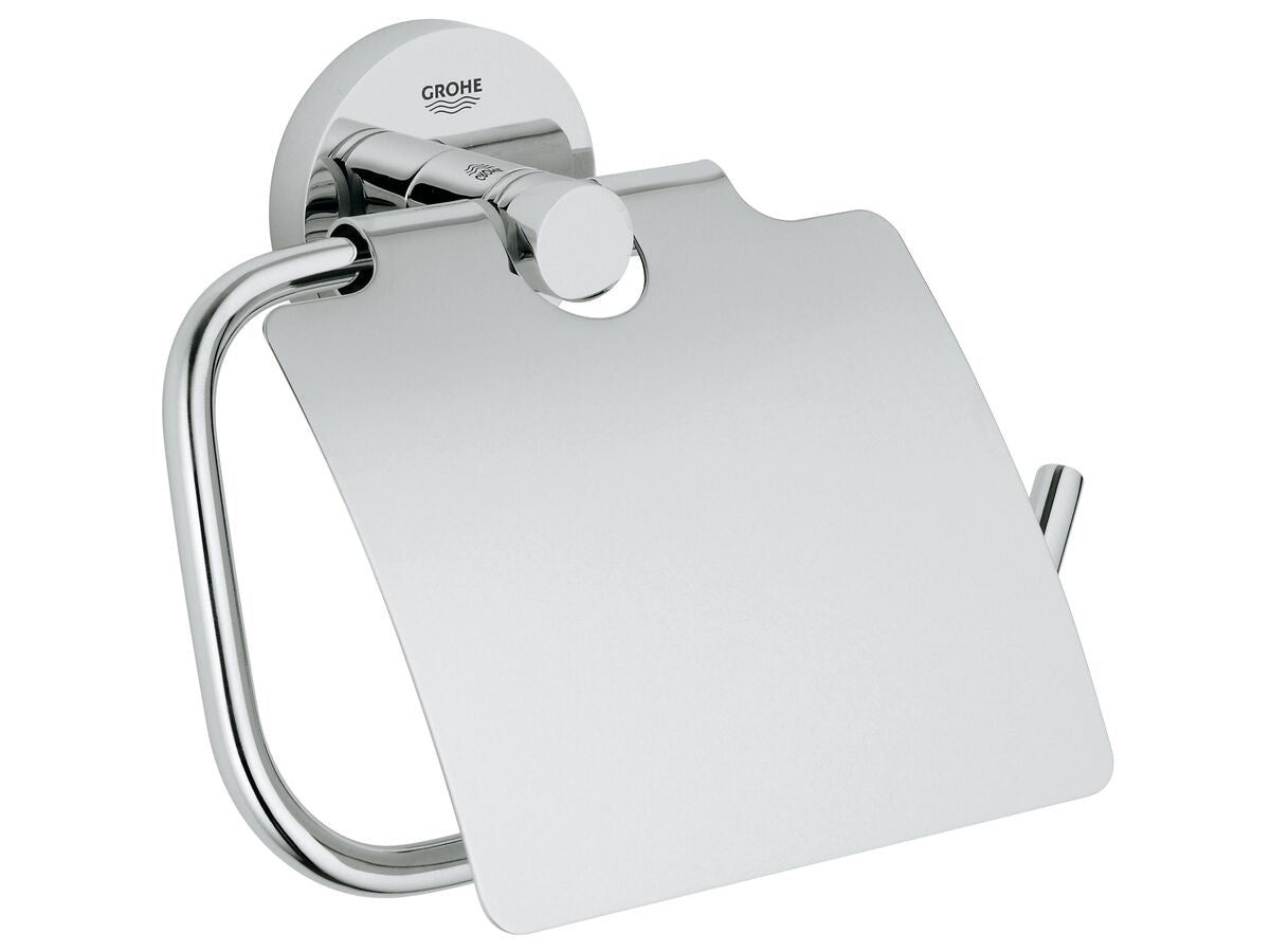ESSENTIALS TOILET ROLL HOLDER WITH COVER CHROME